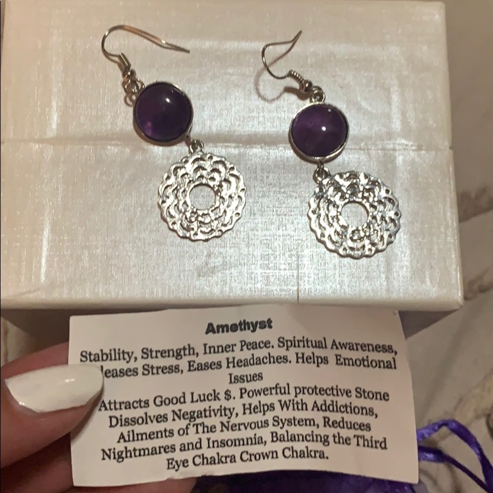 Amethyst fashion jewelry earrings new